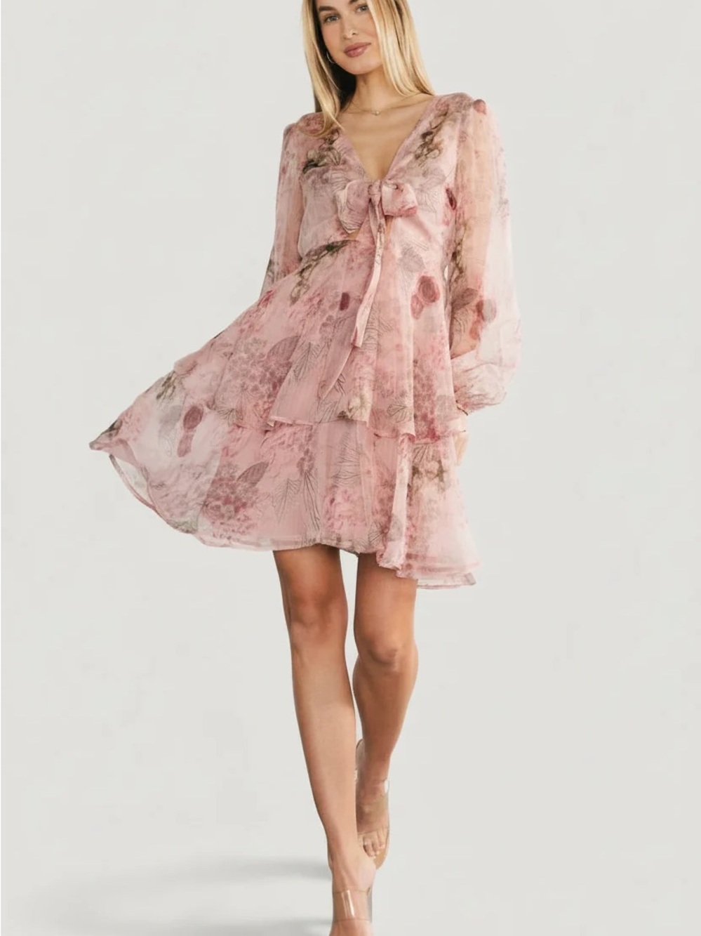 Baltic Born Zoemy Short Dress - Dusty Rose Floral